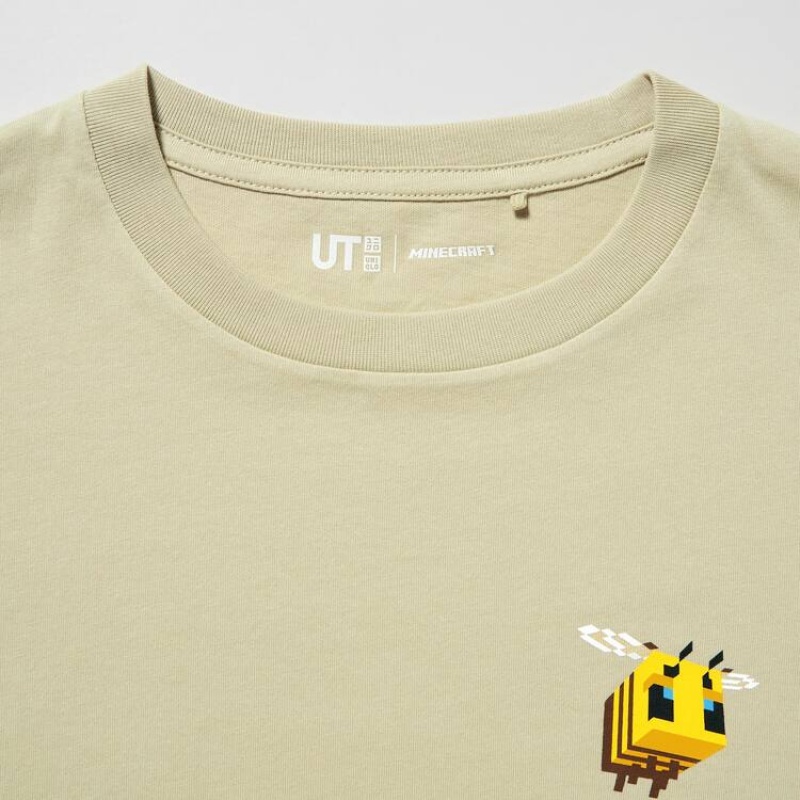 Dětské Tričko Uniqlo Minecraft Ut Grafická Béžový | CLJPYBZ-30