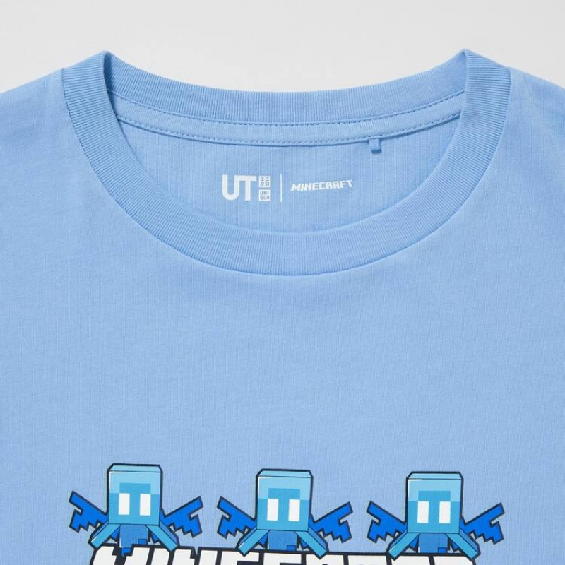 Dětské Tričko Uniqlo Minecraft Ut Grafická Blankyt | QSEFXOW-25