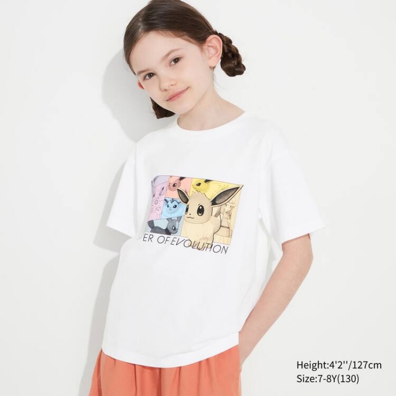 Dětské Tričko Uniqlo Pokemon Ut Grafická Bílé | VMOSTDL-04