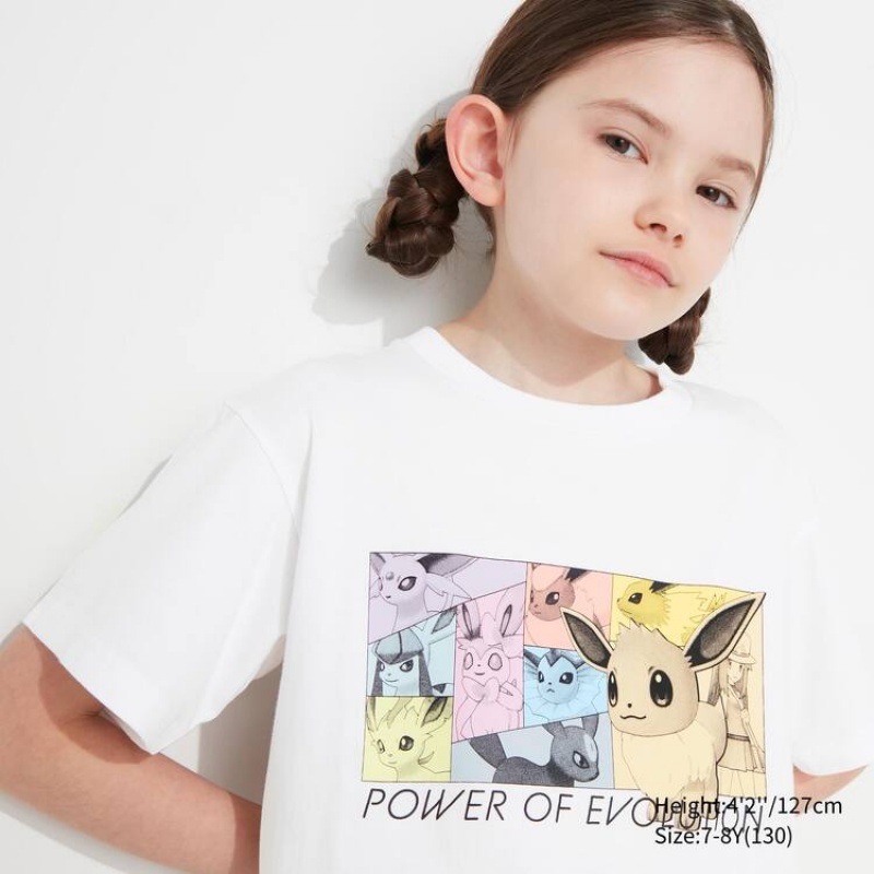 Dětské Tričko Uniqlo Pokemon Ut Grafická Bílé | VMOSTDL-04