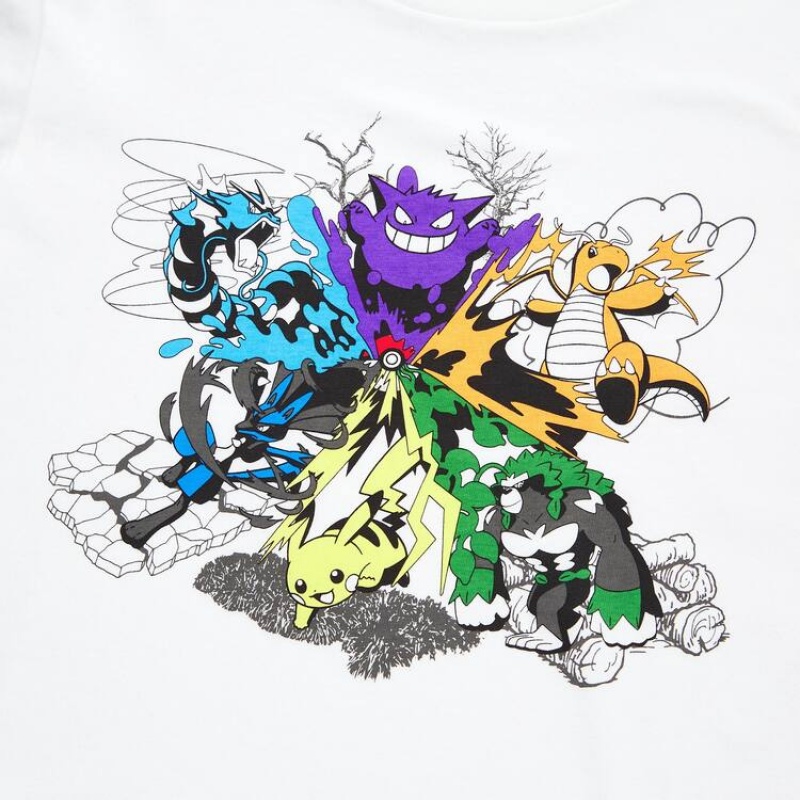 Dětské Tričko Uniqlo Pokémon Meets Artist Ut Grafická Bílé | EWTKUGI-40