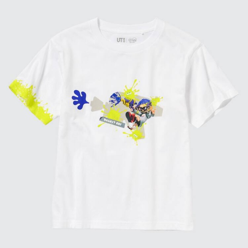 Dětské Tričko Uniqlo Splatoon 3 Ut Grafická Bílé | KHMZQUE-70