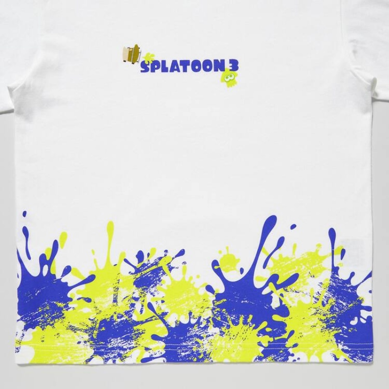 Dětské Tričko Uniqlo Splatoon 3 Ut Grafická Bílé | ESVBMGN-15