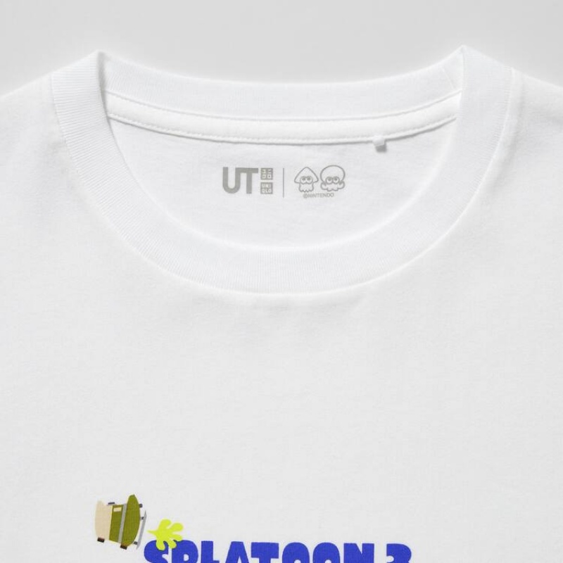 Dětské Tričko Uniqlo Splatoon 3 Ut Grafická Bílé | ESVBMGN-15