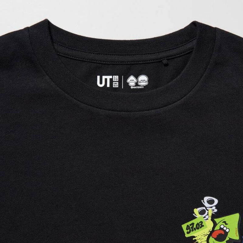 Dětské Tričko Uniqlo Splatoon 3 Ut Grafická Černé | LJXVHBY-64