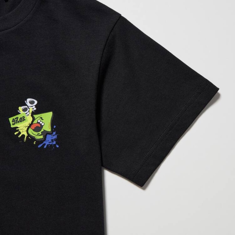 Dětské Tričko Uniqlo Splatoon 3 Ut Grafická Černé | LJXVHBY-64