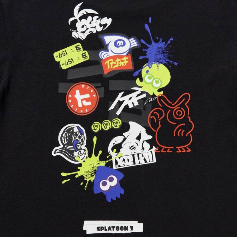 Dětské Tričko Uniqlo Splatoon 3 Ut Grafická Černé | LJXVHBY-64