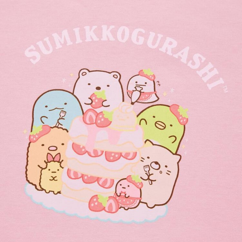 Dětské Tričko Uniqlo Sumikkogurashi Ut Grafická Růžové | HWJCPSM-40