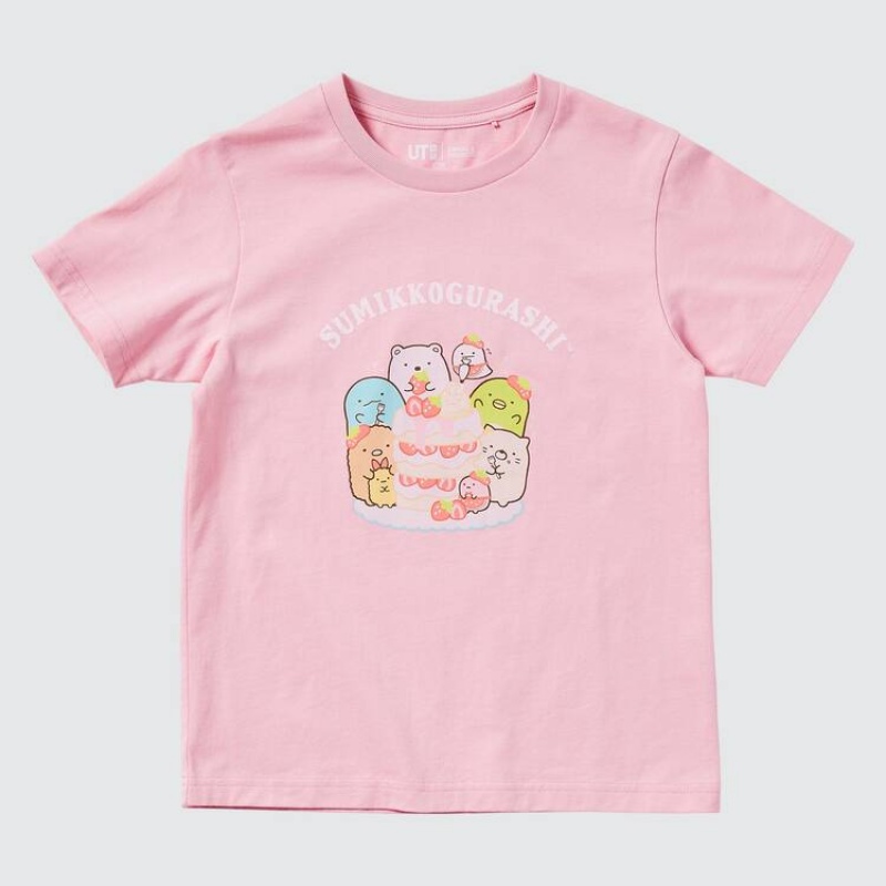 Dětské Tričko Uniqlo Sumikkogurashi Ut Grafická Růžové | HWJCPSM-40