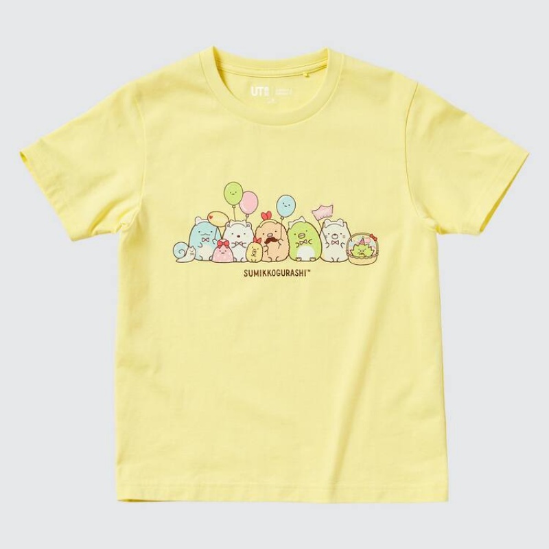 Dětské Tričko Uniqlo Sumikkogurashi Ut Grafická Žluté | DFEVXTO-27