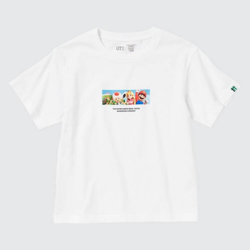 Dětské Tričko Uniqlo The Super Mario Bros Movie Ut Grafická Bílé | ZEGCNYJ-36