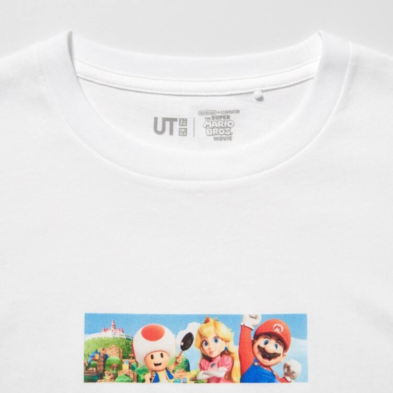 Dětské Tričko Uniqlo The Super Mario Bros Movie Ut Grafická Bílé | ZEGCNYJ-36