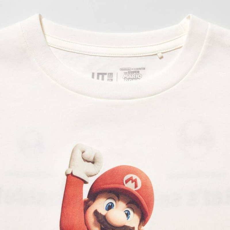 Dětské Tričko Uniqlo The Super Mario Bros Movie Ut Grafická Bílé | MUVXQRZ-83