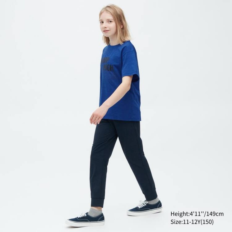 Dětské Tričko Uniqlo Ultra Stretch Dry-ex Crew Neck Krátké Sleeved Blankyt | YCMQRUJ-25