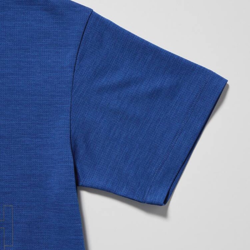 Dětské Tričko Uniqlo Ultra Stretch Dry-ex Crew Neck Krátké Sleeved Blankyt | YCMQRUJ-25