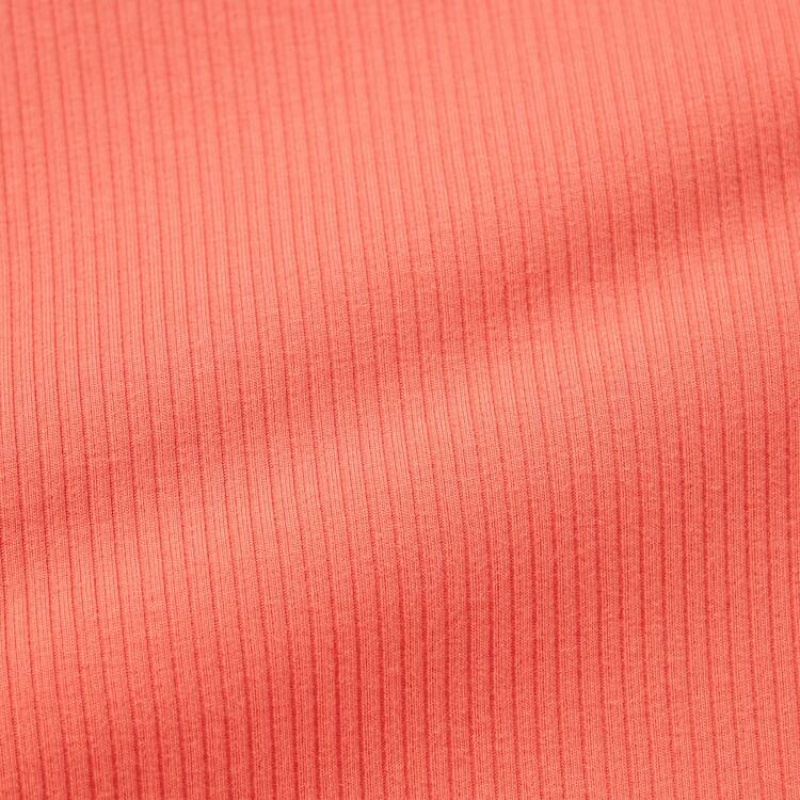 Dětské Tričko Uniqlo Žebrovaný Cropped Oranžové | JOLQVGM-32