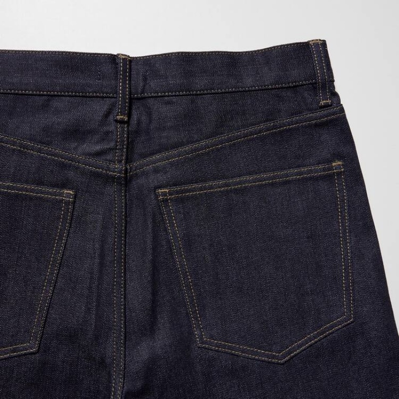 Pánské Džíny Uniqlo Selvedge Regular Fit Tmavě Blankyt | SOKRGQF-62