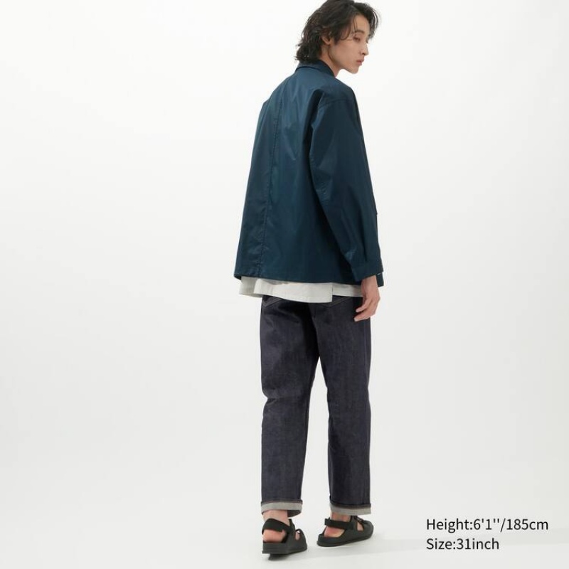 Pánské Džíny Uniqlo Selvedge Regular Fit Tmavě Blankyt | SOKRGQF-62