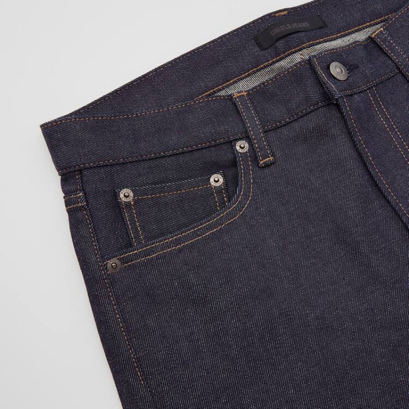 Pánské Džíny Uniqlo Selvedge Stretch Slim Fit (2021 Season) Tmavě Blankyt | WULXRYK-24