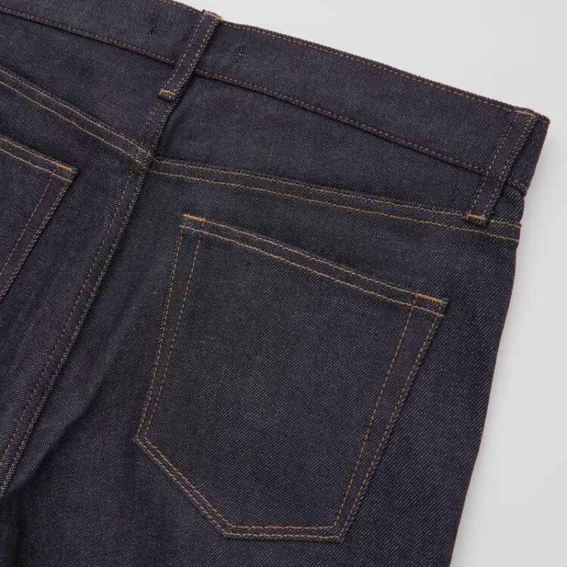 Pánské Džíny Uniqlo Selvedge Stretch Slim Fit (2021 Season) Tmavě Blankyt | WULXRYK-24