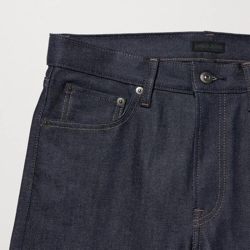 Pánské Džíny Uniqlo Selvedge Stretch Slim Fit Tmavě Blankyt | YOJGITU-60