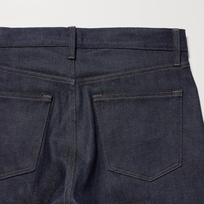 Pánské Džíny Uniqlo Selvedge Stretch Slim Fit Tmavě Blankyt | YOJGITU-60