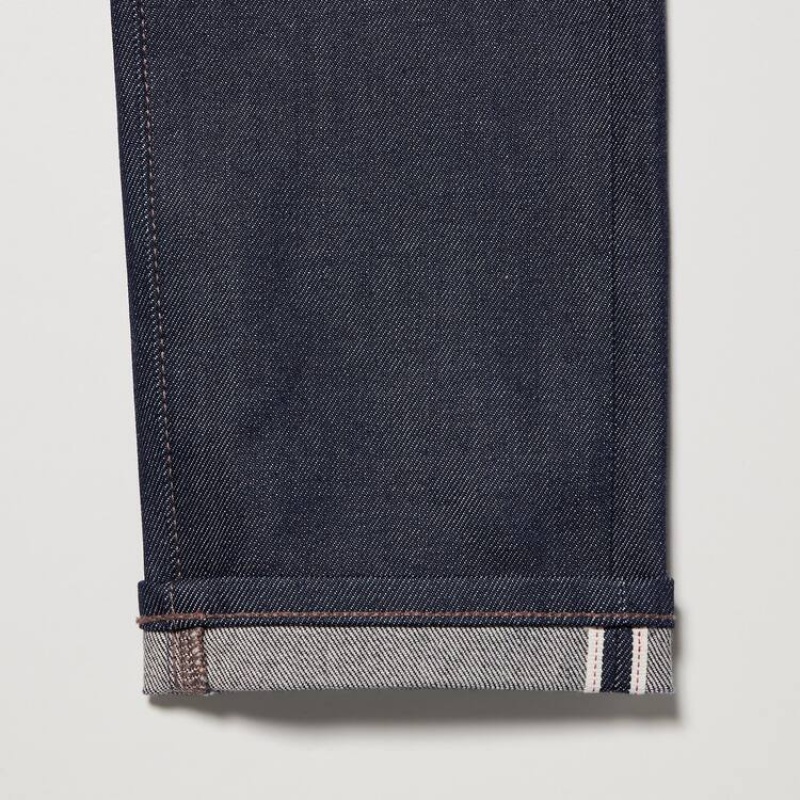 Pánské Džíny Uniqlo Selvedge Stretch Slim Fit Tmavě Blankyt | YOJGITU-60