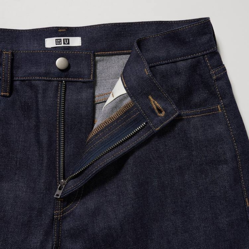 Pánské Džíny Uniqlo U Selvedge Regular Fit Tmavě Blankyt | OBCVURH-13