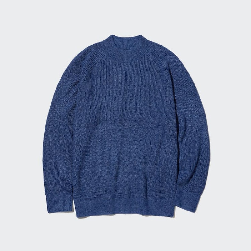 Pánské Jumpers Uniqlo Middle Gauge Mock Neck Blankyt | ACRFMSN-74