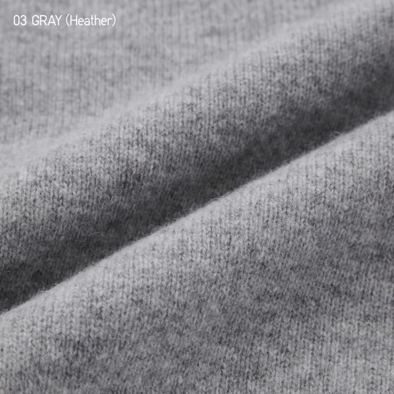 Pánské Jumpers Uniqlo Premium Lambswool Crew Neck (2021 Season) Šedé | FSADIYO-19