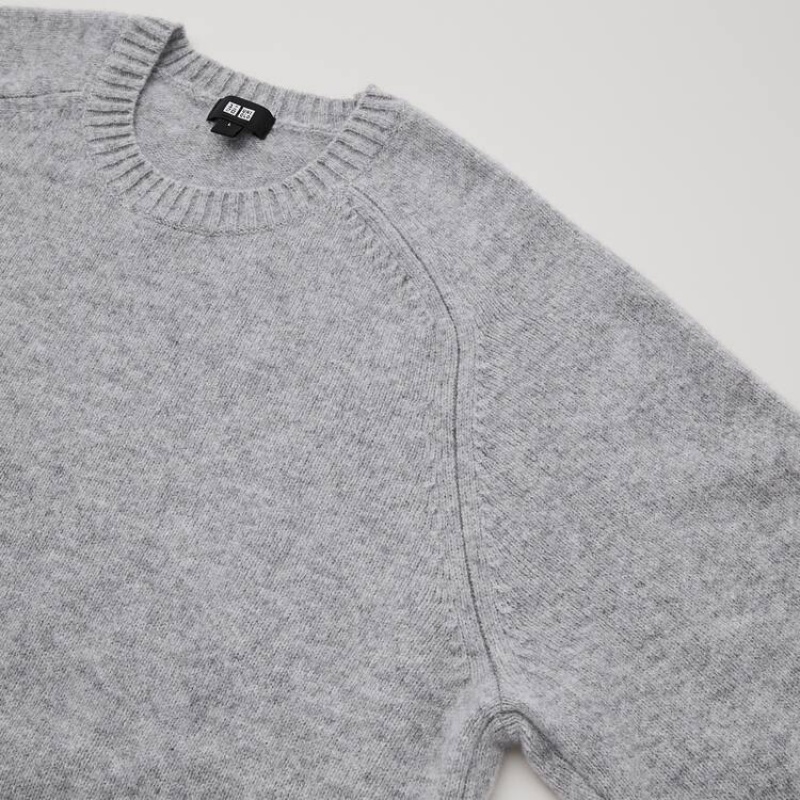 Pánské Jumpers Uniqlo Premium Lambswool Crew Neck (2021 Season) Šedé | FSADIYO-19