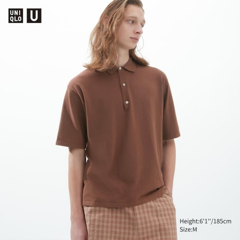 Pánské Jumpers Uniqlo U Pletené Hnědé | LIDMOSB-36