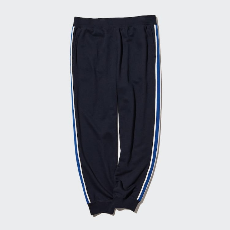 Pánské Kalhoty Jogger Uniqlo Side Pruhovaný Tmavě Blankyt | XFHSNGA-87