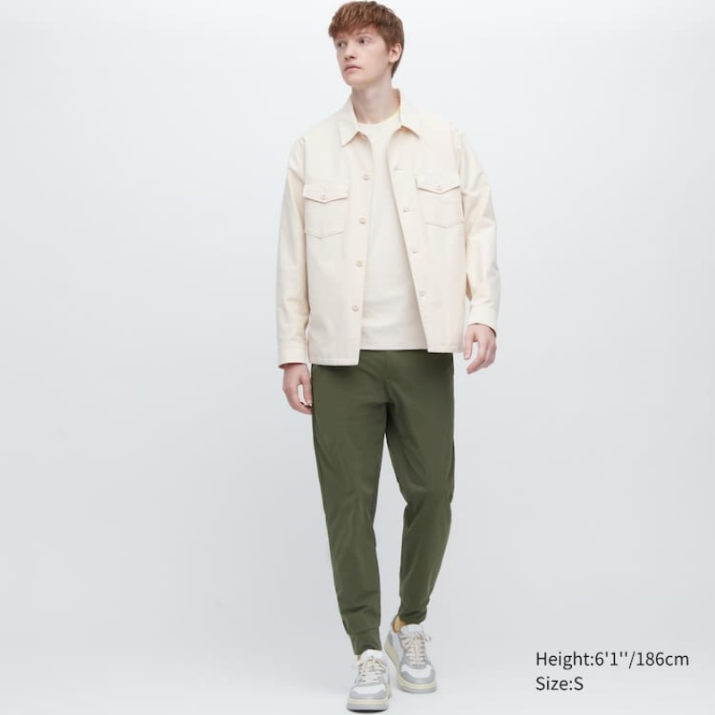 Pánské Kalhoty Jogger Uniqlo Ultra Stretch Dry-ex Olivy Zelené | DIQGSLZ-30