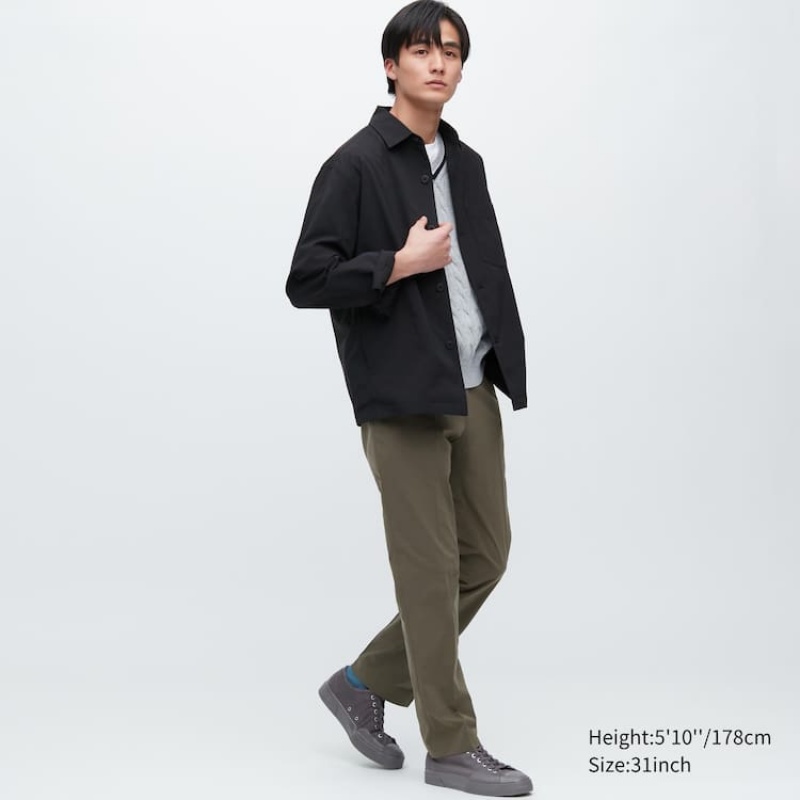 Pánské Kalhoty Uniqlo Airsense Ultra Light Bavlněné-look Olivy Zelené | BCWQRLY-27