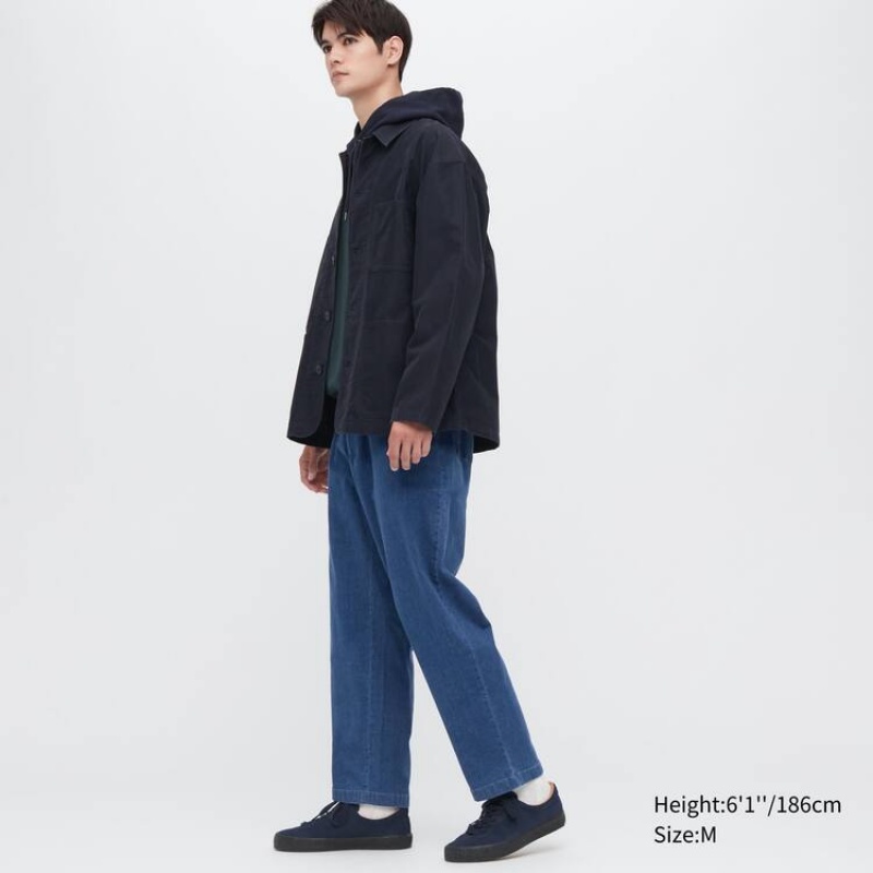 Pánské Kalhoty Uniqlo Bavlněné Denim Relaxed Fit Ankle Length Blankyt | WJLYBOS-98