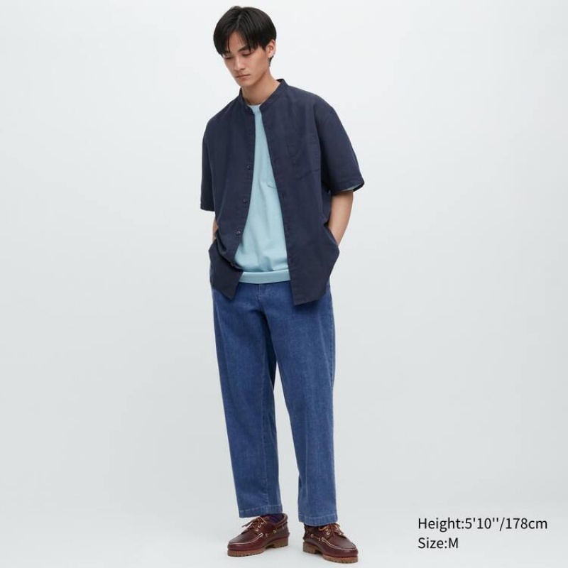 Pánské Kalhoty Uniqlo Bavlněné Denim Relaxed Fit Ankle Length Blankyt | WJLYBOS-98