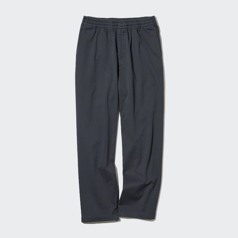 Pánské Kalhoty Uniqlo Bavlněné Relaxed Fit Ankle Length Tmavě Šedé | YJSUWLO-40