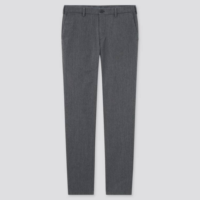 Pánské Kalhoty Uniqlo Bavlněné Stretch Slim Fit Chinos (2021 Season) Šedé | GMLTKDN-41