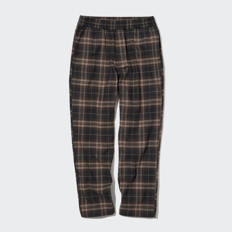 Pánské Kalhoty Uniqlo Flannel Ankle Length Hnědé | RCLNAJZ-73