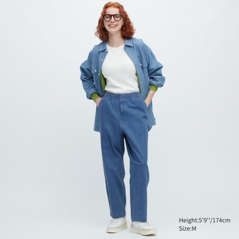 Pánské Kalhoty Uniqlo Relaxed Fit Ankle Length Blankyt | RNJYUSG-59