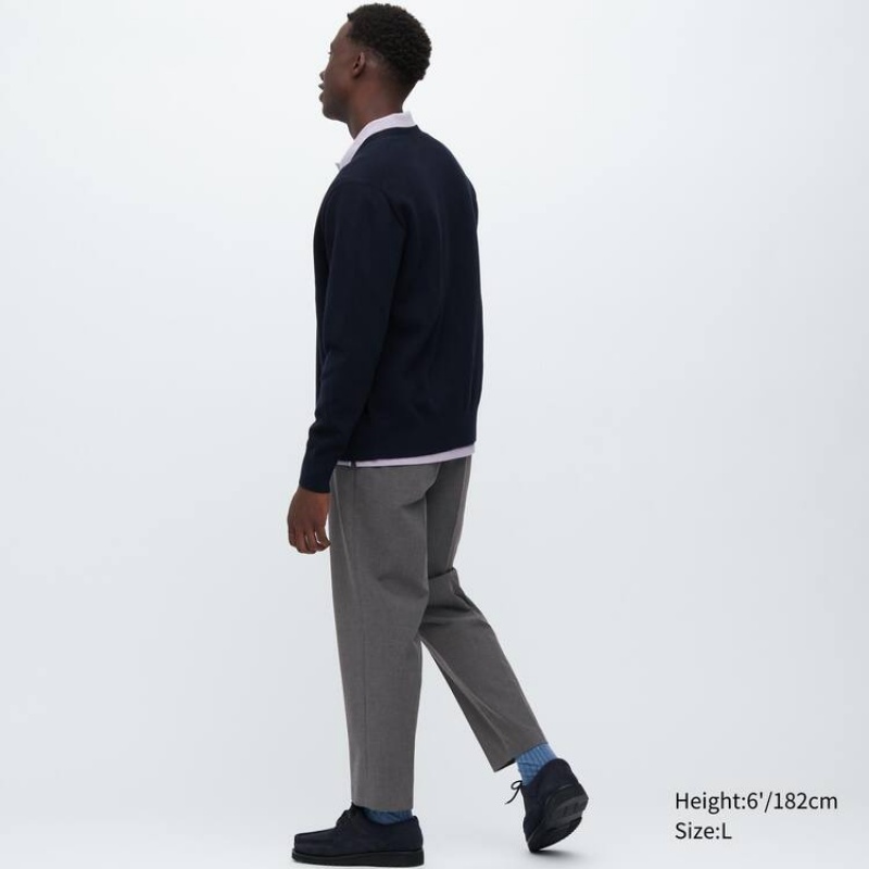 Pánské Kalhoty Uniqlo Smart Ankle Length Šedé | VQOWZRH-16