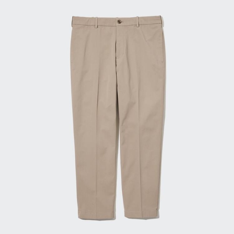 Pánské Kalhoty Uniqlo Smart Bavlněné Ankle Length Béžový | CGUXVZD-82