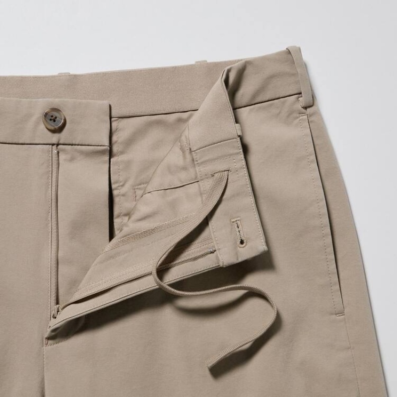 Pánské Kalhoty Uniqlo Smart Bavlněné Ankle Length Béžový | CGUXVZD-82