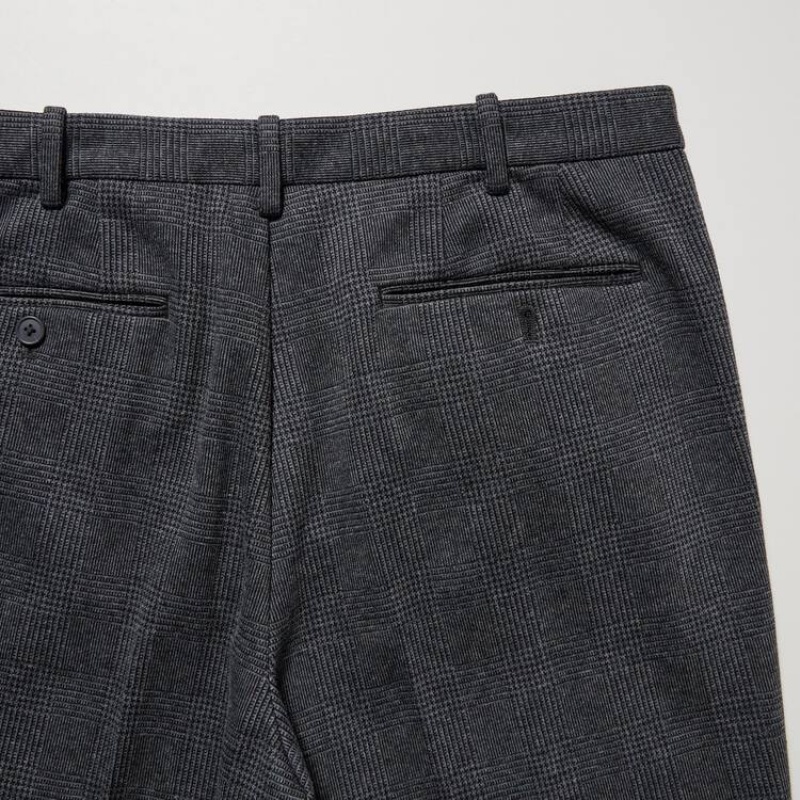 Pánské Kalhoty Uniqlo Smart Glen Checked Ankle Length (Long) Šedé | RPWTSLO-93