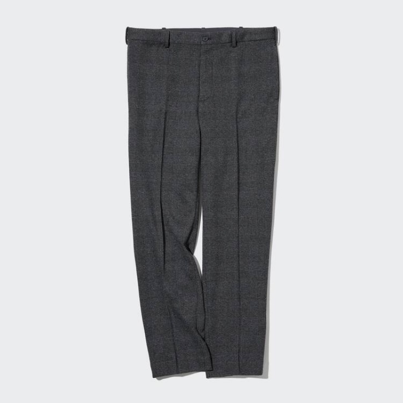 Pánské Kalhoty Uniqlo Smart Glen Checked Ankle Length (Long) Šedé | RPWTSLO-93