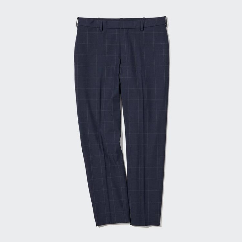 Pánské Kalhoty Uniqlo Smart Patterned Ankle Length Tmavě Blankyt | OMISKZF-60