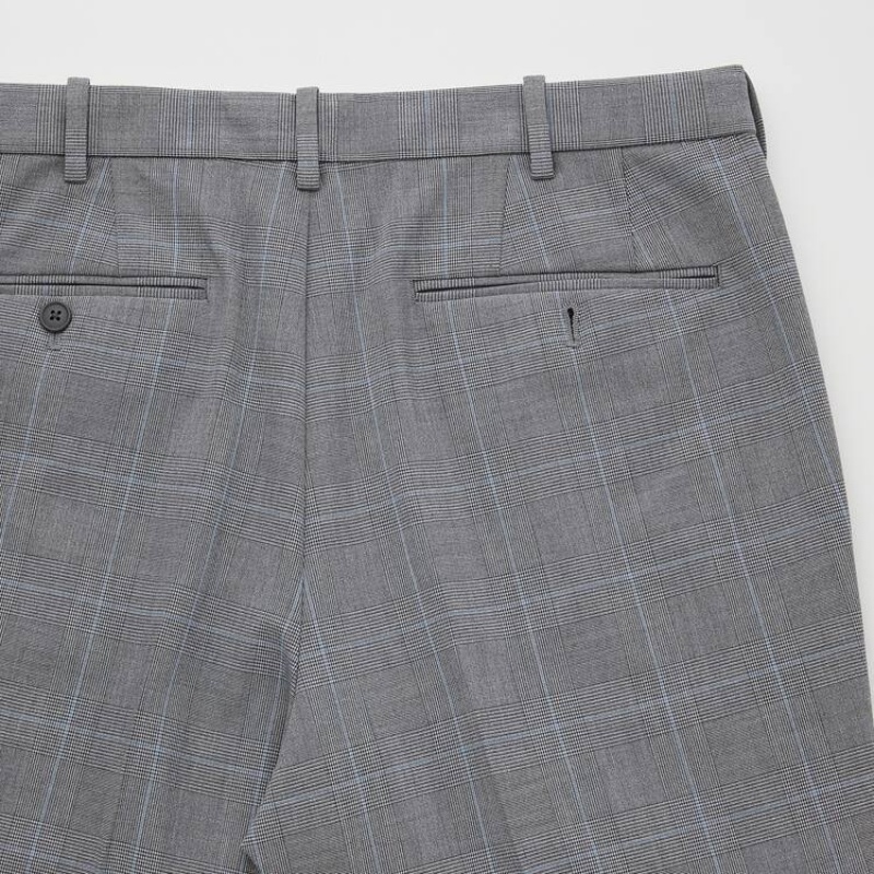 Pánské Kalhoty Uniqlo Smart Pohodlí Glen Checked Ankle Length Šedé | RBQHANP-63