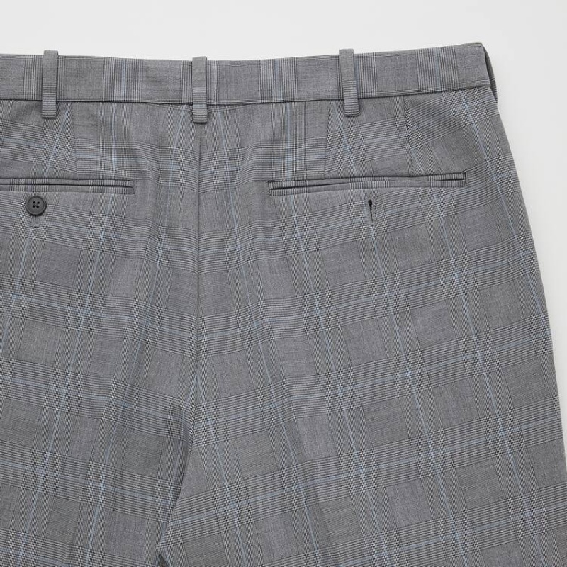 Pánské Kalhoty Uniqlo Smart Pohodlí Glen Checked Ankle Length (Long) Šedé | PONELGC-78