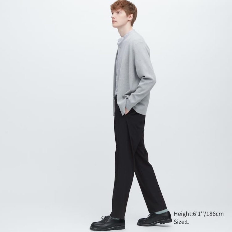 Pánské Kalhoty Uniqlo Smart Vlna-like Ankle Length (Long) Šedé | LYQXTPH-10